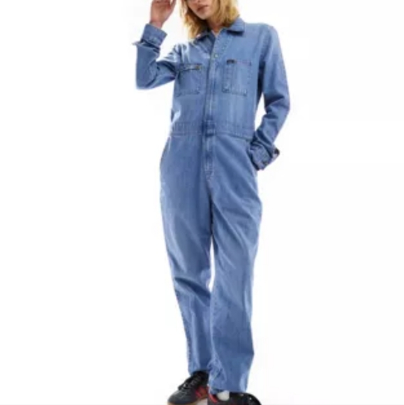 Lee Union- all coverall overall denim with heart patch S - Picture 16 of 16